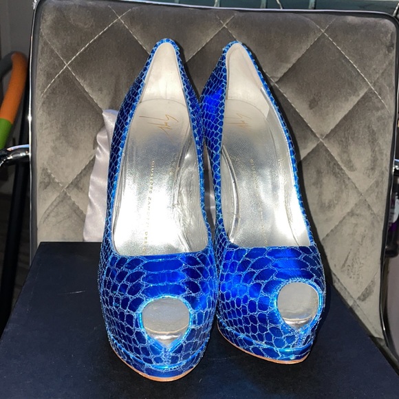 Giuseppe Zanotti Sharon 105 Turquoise / Royal Blue - Picture 3 of 12
